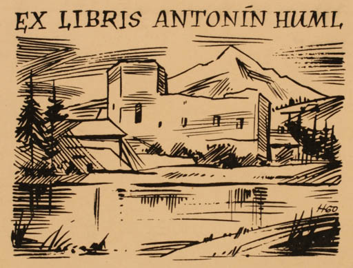 Exlibris by ? Unbekannt from Unknown for Antonin Huml - Architecture Mountain 