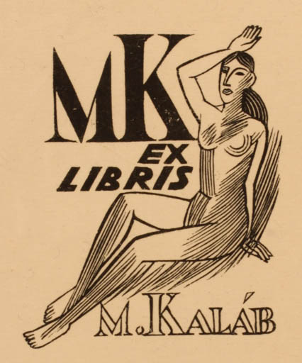 Exlibris by Vaclav Masek from Czechoslovakia for M. Kalab - Woman 