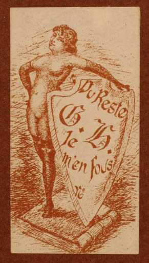 Exlibris by F Rops from Unknown for ? G. H. - Woman 