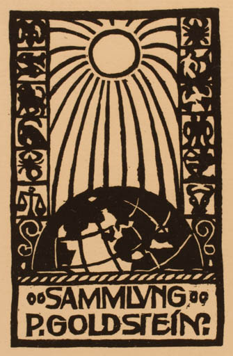 Exlibris by ? Unbekannt from Unknown for P. Goldstein - Globe Sun 