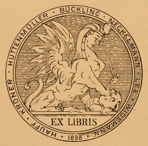 Exlibris by S Reikalman from Unknown for ? Hauff u. a. - Fable Animal Egypt 