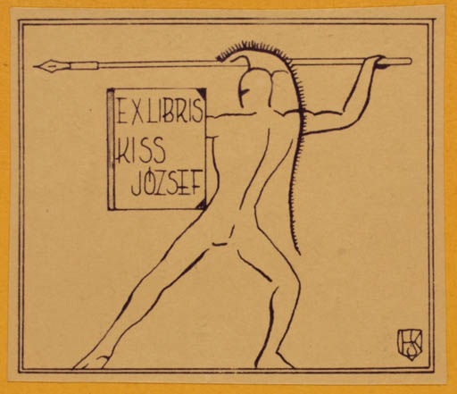 Exlibris by ? Unbekannt from Unknown for Jozsef Kiss - Classical antiquity Military/War 