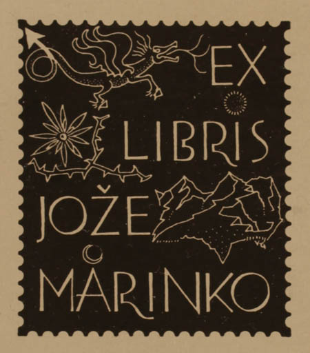 Exlibris by Vlado Gajsek from Russia for Joze Marinko - 