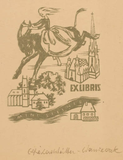 Exlibris by ? ? from Unknown for Mini Steiner - Fauna Woman 