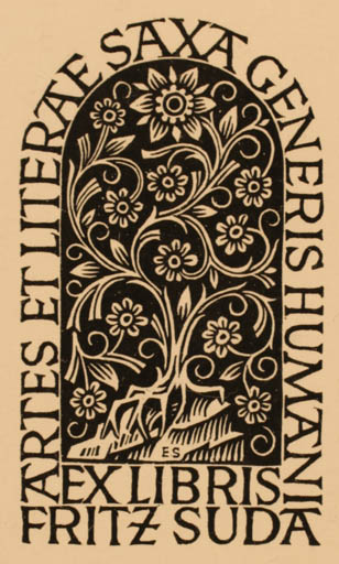 Exlibris by ? Unbekannt from Unknown for Fritz Suda - Flower 