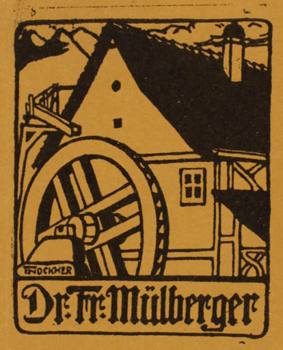 Exlibris by F. Nockher from Germany for Dr. Fr. Müllberger - Architecture Mill 
