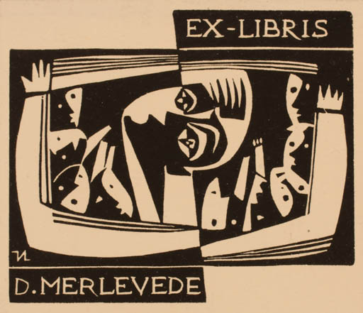 Exlibris by Jos Norreille from Unknown for D. Merlevede - Abstract 