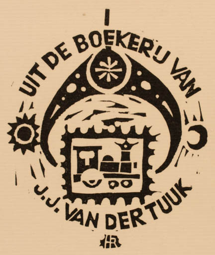 Exlibris by H. Rovers from Netherland for J. J. van der Tuuk - Train 