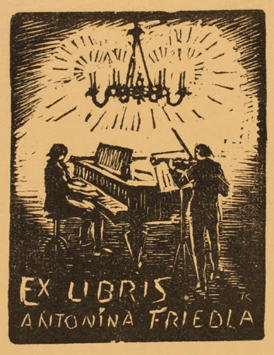 Exlibris by Karel Trudl from Unknown for Antonina Friedla - Music 