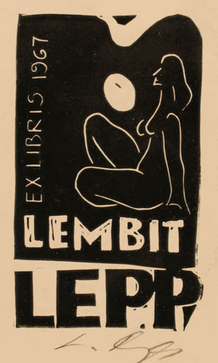 Exlibris by Burdenko Tartu from Czechoslovakia for Lembit Lepp - 