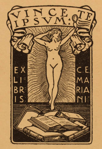 Exlibris by ? ? from Unknown for Dr. C. E. Mariani - Book Woman 