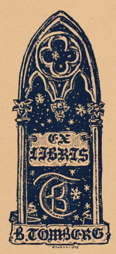 Exlibris by Olev Soans from Estonia for B. Tomberg - 