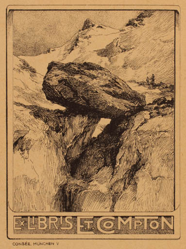 Exlibris by E. T. Comton from Great Britain for E. T. Comton - Scenery/Landscape 
