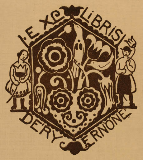 Exlibris by ? Dovoge from Unknown for Dery Ernöne - Woman 