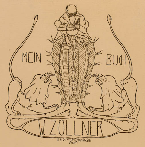 Exlibris by Erich Makowski from Unknown for W. Zöllner - Fauna Flora Jugend 