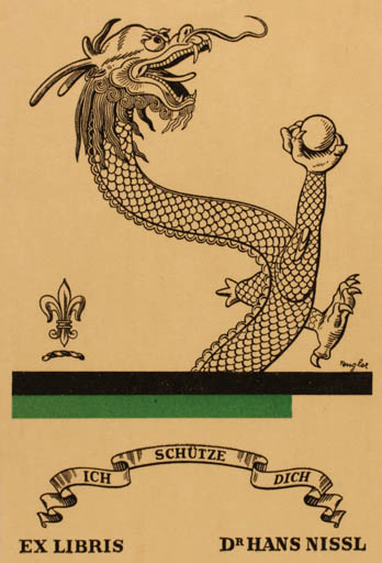 Exlibris by ? Tongler from Unknown for Dr. Hans Nissl - Fable Animal 