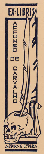Exlibris by Alberto Liola from Unknown for Alfonso de Carlvalho - Death 