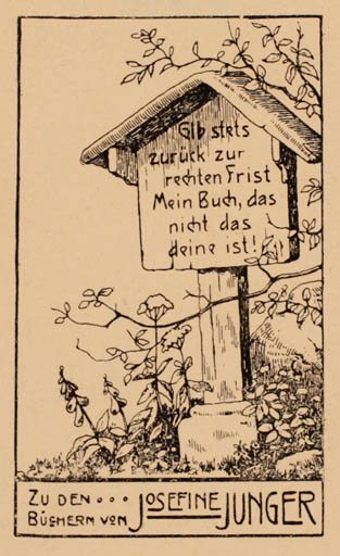 Exlibris by L. Buresch from Unknown for Josefine Unger - 