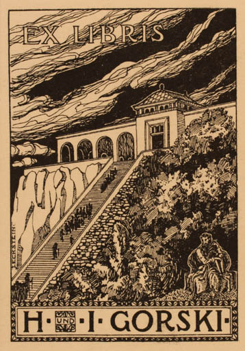 Exlibris by J. Eckstein from Unknown for H. I. Gorski - Architecture 