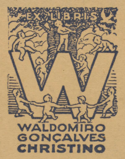 Exlibris by Waldomiro C. Gonsalves from Unknown for Waldomiro C. Gonsalves - Child Tree 
