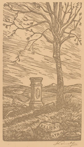 Exlibris by Jan Klovcek from Czech Republic for Vlasta Opatrna - Scenery/Landscape 