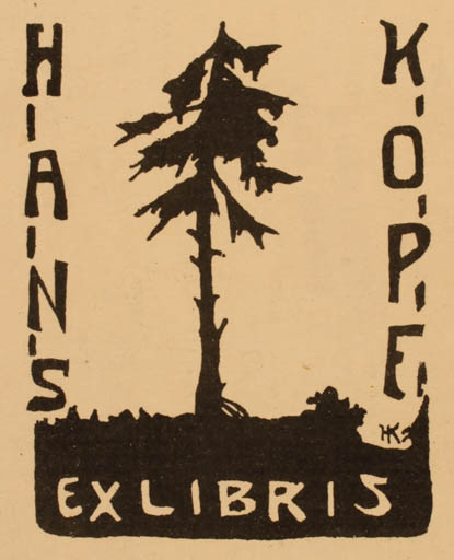 Exlibris by Hans Kopf from Unknown for Hans Kopf - Tree 