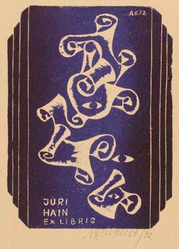 Exlibris by A. Kurind from Unknown for Jüri Hain - Abstract 