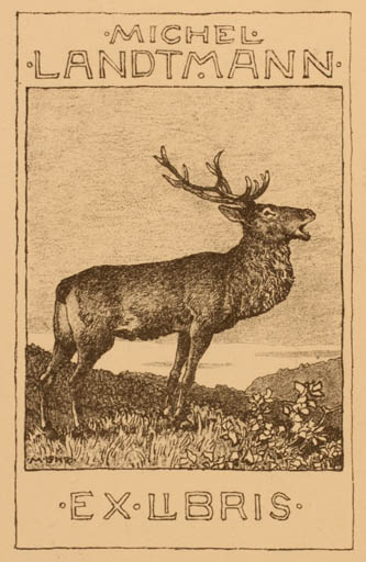 Exlibris by Maximilian Lenz from Germany for Michael Landtmann - Fauna 