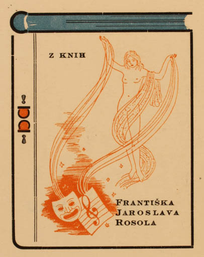 Exlibris by Frantiska Jaroslava Rosola from Czech Republic for Frantiska Jaroslava Rosola - Woman Theater/Cirkus 