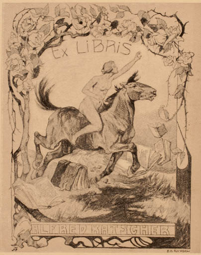 Exlibris by F. Roubal from Unknown for Alfred Katscher - Jugend 