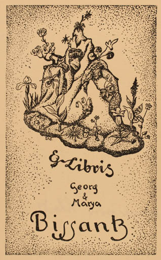 Exlibris by Werner von Scheidt from Unknown for Georg & Marga Bissantz - Flora 
