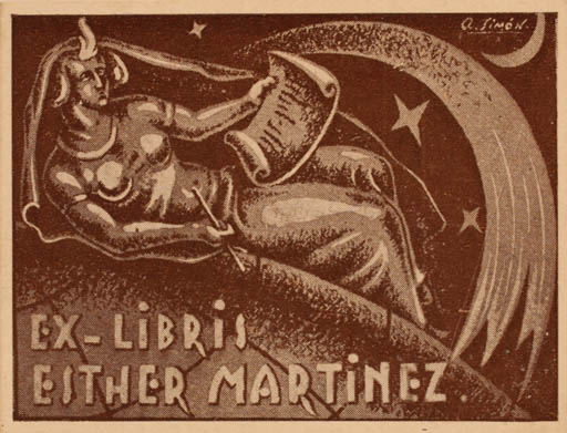 Exlibris by A. Simon from Unknown for Esther Martinez - Woman Text/Writing 