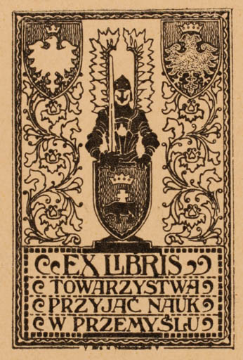 Exlibris by K. Tchorzewski from Unknown for Przyjac Towarzystwa - Heraldry 