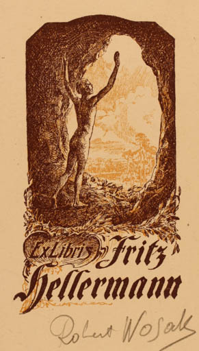 Exlibris by Robert Wosak from Unknown for Fritz Hellermann - Scenery/Landscape 