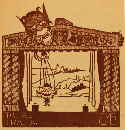 Exlibris by B.M Benes from Czechoslovakia for B.M Benes - Theater/Cirkus 