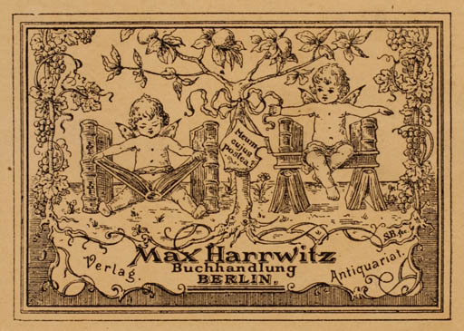 Exlibris by Sophie Bernhard from Germany for Max Harrwitz - Book Fairytale/fable Flora 