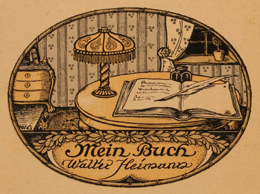 Exlibris by ? W.G. from Unknown for Walter Heimann - Book Interior Jugend 