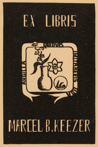 Exlibris by Marcel B. Keezer from Unknown for Marcel B. Keezer - Flower 