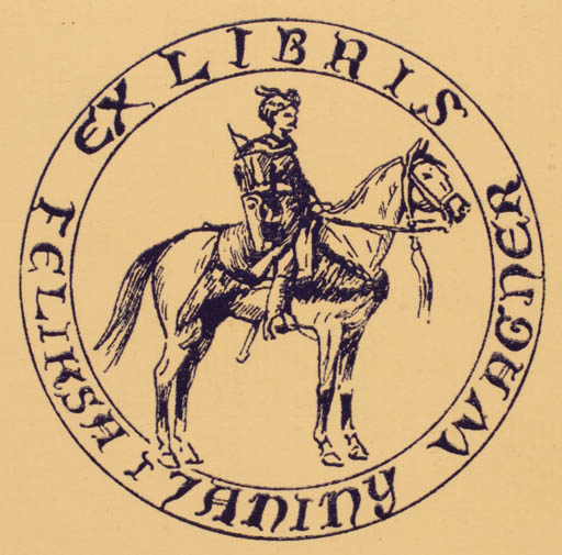 Exlibris by ? Unbekannt from Unknown for Feliksa u. Janiny Wagner - Horseman/Rider 