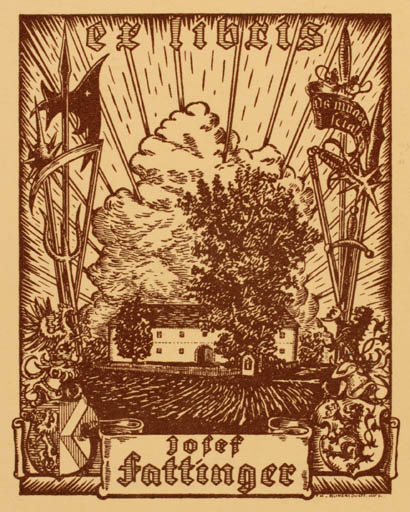 Exlibris by Franz Heinr. von Blittersdorf from Austria for Josef Fattinger - 