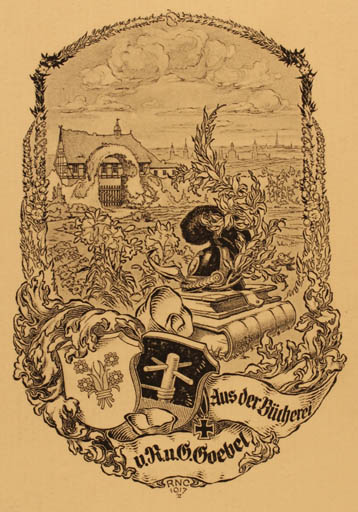 Exlibris by ? R.N.C from Germany for R. u. G. Göbel - Book Jugend Scenery/Landscape 