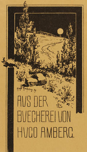 Exlibris by Hugo Amberg from Unknown for Hugo Amberg - Scenery/Landscape 