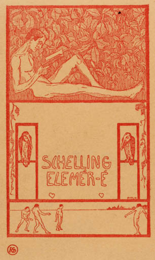 Exlibris by Tibor v. Bottlik from Czech Republic for Elemer E. Schelling - 