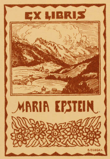 Exlibris by Berta Czeska from Austria for Maria Epstein - Scenery/Landscape 