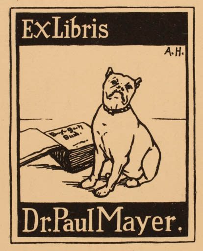 Exlibris by A. Halmhuber from Germany for Dr. Paul Mayer - Book Dog 