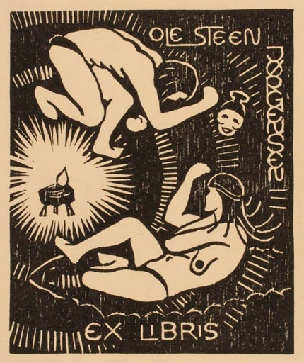 Exlibris by Josva Kleist from Denmark for Ole Steen Jørgensen - 