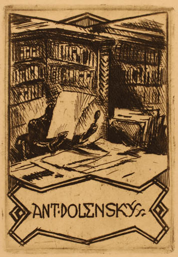 Exlibris by A. Ost. Malines from Unknown for Ant. Dolensky - Book Interior 