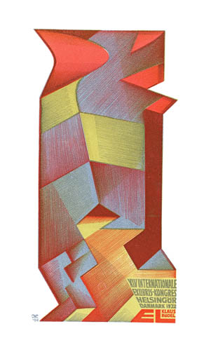 Exlibris by Anatolij Kalaschnikow from Soviet Union for Klaus Rödel - Abstract Exlibris Congress 