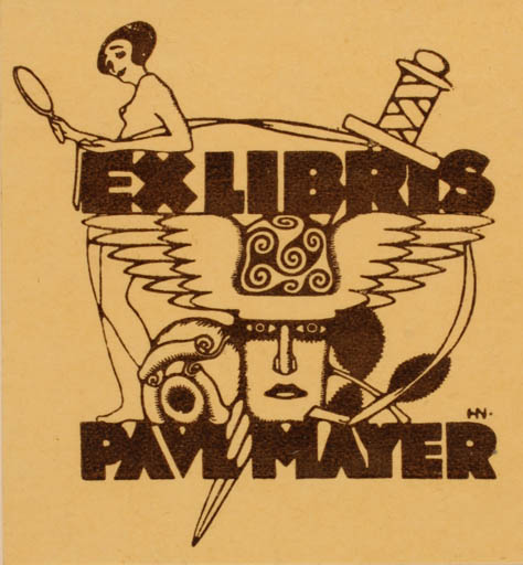 Exlibris by Hans Neumann from Germany for Pavl Mayer - Erotica Mythology 