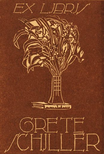 Exlibris by Franz Nimmrichter from Germany for Grete Schiller - 
